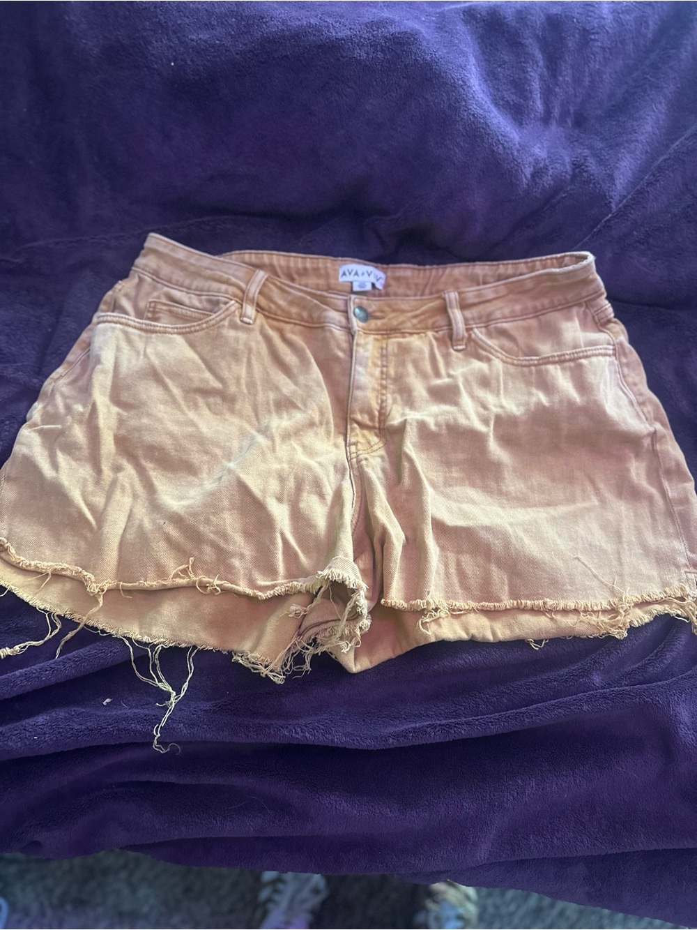 Target Ava & Viv Women's Orange Denim Cutoff Shorts